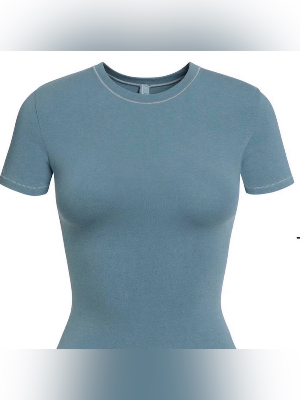Skims fits everybody tee Crew Neck Short Sleeve Top - Dusty Blue - Picture 1 of 3